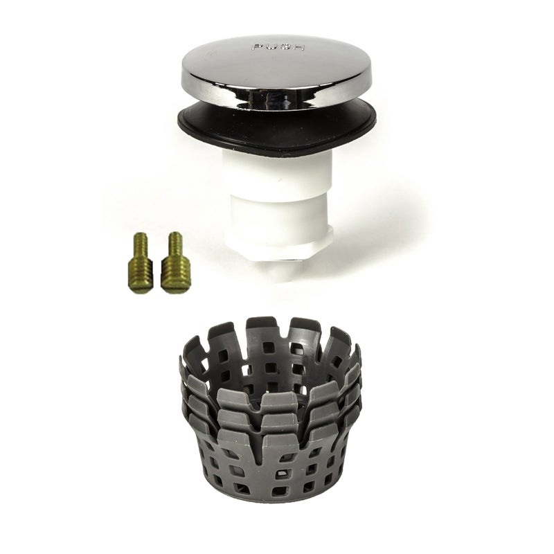PermaFLOW Universal Toe Touch (Tip Toe, Foot Actuated) Bath Tub/Bathtub Drain Stopper Includes 3/8" and 5/16" Fittings - Image 1